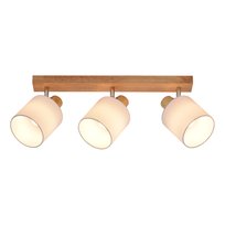 NETTLIFE 3 Nowoczesne drewniane obrotowe lampy punktowe 350°E14 MAX.25W do ściany i sufitu salonu, sypialni, kuchni (bez żarówki)