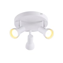 NETTLIFE 3-płomieniowy reflektor sufitowy, okrągły, oświetlenie wewnętrzne, biały, metalowy, trzonek GU10