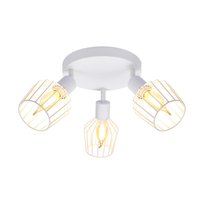 NETTLIFE 3 Reflektory Sufitowe E14 - okrągły metalowy, przemysłowa lampa do przedpokoju obrotowa 350°, kinkiet do przedpokoju i salonu, biały