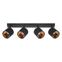 NETTLIFE 4 Czarne Vintage E14 Obrotowe Punkty świetlne sufitowe 350° MAX. 25W z Tkaninowym Parawanem dla Sypialni Korytarza Salonu (Bez żarówki)