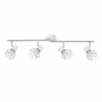 NETTLIFE 4 retro vintage przemysłowe lampy sufitowe punktowe E14 z możliwością obrotu o 350° białe metalowe oprawy oświetleniowe do wnętrz kuchni, salonów, pokojów dziecięcych