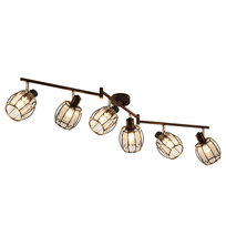 NETTLIFE 6er Vintage Black Crystal Ceiling Spotlight E14 Do Przemysłowego Korytarza Obrotowy 350°