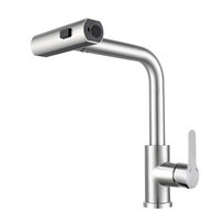 NETTLIFE Bateria kuchenna z wyciąganą wylewką - bateria zlewozmywakowa 360° ze stalową dyszą natryskową, 2 tryby natrysku