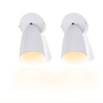 NETTLIFE Biały kinkiet wewnętrzny - punkt ścienny w stylu vintage do sypialni retro GU10