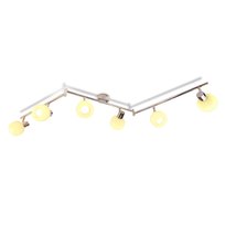 NETTLIFE Biały reflektor sufitowy E14 Lampa sufitowa 6 żarówek Wewnętrzny szklany klosz Regulowany reflektor