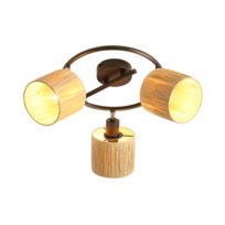 NETTLIFE Ceiling Spot 3 Flames E14 Natural Black Ceiling Light Paper Salon