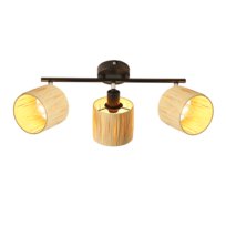 NETTLIFE Ceiling Spot 3 Flames E14 Natural Black Ceiling Light Paper Salon