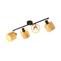 NETTLIFE Ceiling Spot 4 Flames E14 Natural Black Ceiling Light Paper Salon