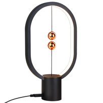 NETTLIFE Czarna lampka nocna LED Lampa stołowa: Lampa stołowa Mała dekoracyjna lampka magnetyczna z USB