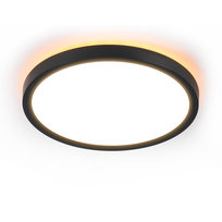 NETTLIFE Czarna płaska lampa sufitowa LED 22 cm 18 W Ściemniana do sypialni i kuchni 3000 K - 6500 K