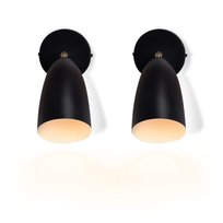 NETTLIFE Czarny kinkiet wewnętrzny - retro kinkiet do sypialni w stylu vintage GU10 Bez żarówki