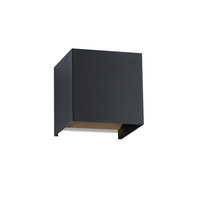 NETTLIFE Czarny kinkiet zewnętrzny LED, góra, dół, IP65, 3000K, do klatek schodowych