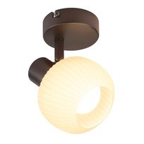 NETTLIFE Czarny reflektor sufitowy E14 Klosz szklany w stylu vintage Nowoczesny reflektor wewnętrzny do sypialni i salonu