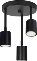 NETTLIFE Czarny reflektor sufitowy z 3 regulowanymi żarówkami LED GU10 350°