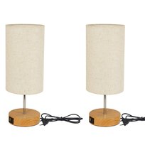 NETTLIFE Dotykowa lampa stołowa z możliwością przyciemniania E27 Lampka nocna do salonu Nowoczesny abażur z tkaniny