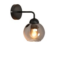 NETTLIFE E27 Vintage Wewnętrzna lampa ścienna: Retro oświetlenie ścienne do sypialni w czarnym szkle