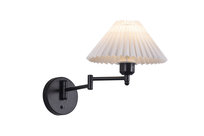 NETTLIFE Kinkiet wewnętrzny w stylu vintage: kinkiet retro z regulowanym kloszem E27, 40W.MAX biały, bez żarówki