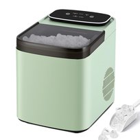 NETTLIFE Kostkarka do Lodu Kompaktowa i Cicha, 9 Kostek w 6 Min, 14kg/24H, 2 Rozmiary, Samoczyszczenie, Przenośna do Kuchni Baru na Party, Zielona NETTLIFE