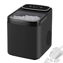 NETTLIFE Kostkarka do Lodu Kompaktowa i Cicha, 9 Kostek w 6 Min, 14kg/24h, 2 Rozmiary, Samoczyszczenie, Przenośna do Kuchni Biura na Party, Szara NETTLIFE