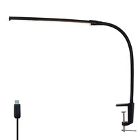 NETTLIFE Lampa biurkowa LED Czarny zacisk 3 kolory 5 poziomów jasności Lampa dzienna USB 5W Elastyczna ochrona oczu