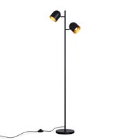 NETTLIFE Lampa podłogowa 2 żarówki Czarny Złoty Metal E14 Retro Industrial Lampa podłogowa