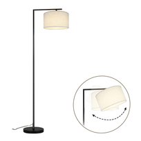 NETTLIFE Lampa podłogowa E27 Lampa podłogowa włącznik nożny 166cm designerski abażur z tkaniny max. 40W - bez żarówki