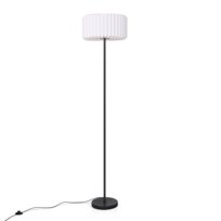 NETTLIFE Lampa stojąca do salonu w stylu vintage, biała, z gniazdkiem G9, z papierowym klosem lampy, lampa stojąca