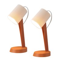 NETTLIFE Lampa stołowa do salonu Lampka nocna z kablem - Zestaw 2 małych pomarańczowych lamp E14 Nowoczesne lampy stołowe