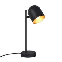 NETTLIFE Lampa stołowa vintage retro lampka nocna przemysłowa lampa stołowa do salonu czarne złoto metal E14 bez żarówki