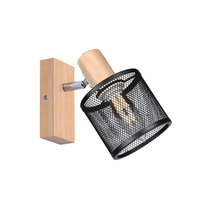 NETTLIFE Lampa sufitowa 1 czarne reflektory o wyglądzie drewna - E14 lampa sufitowa z możliwością regulacji 350° 4 żarówki o maksymalnej mocy 40 W, nowoczesna do salonu, sypialni, kuchni.