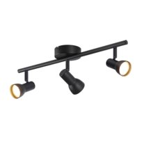 NETTLIFE lampa sufitowa 3-punktowa, nowoczesny design, czarna, metalowa, trzonek GU10