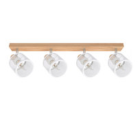 NETTLIFE Lampa sufitowa 4-punktowa o wyglądzie białego drewna - E14 lampa sufitowa z regulacją 350°, 4 żarówki o maksymalnej mocy 25 W, nowoczesna do salonu, sypialni, kuchni.