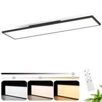 NETTLIFE Lampa sufitowa LED 120x30 - Panel sufitowy z możliwością ściemniania, lampa o długim świetle dziennym, płaskie biurko z pilotem, 40W