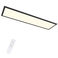 NETTLIFE Lampa sufitowa LED 120x30CM 48W Ściemnialna czarna lampa panelowa z pilotem do nowoczesnego salonu, biura, kuchni, korytarza