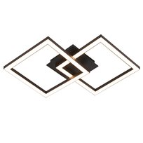 NETTLIFE Lampa sufitowa LED 24W Czarny nowoczesny design Kwadratowy ciepły biały do salonu Sypialni Kuchni Korytarza