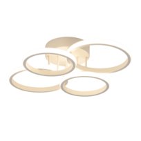 NETTLIFE Lampa sufitowa LED, 4-pierścieniowa lampa sufitowa LED, ściemnialna, biała, 48 W, lampa do salonu