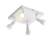 NETTLIFE Lampa sufitowa LED 4 reflektory sufitowe: modele kwadratowych lamp sufitowych Biały regulowany reflektor ścienny GU10 do wnętrz, metal, bez żarówki