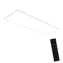 NETTLIFE Lampa sufitowa LED, 80 x 30 cm, 39 W, 3000 K Ściemnialna, Płaska, Lampa z pilotem, Panel, Biała, Lampa biurkowa do kuchni