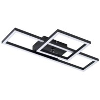 NETTLIFE Lampa sufitowa LED do salonu Lampa sufitowa o mocy 20 W, ciepła biel, nowoczesny design, kwadratowa czarna lampa