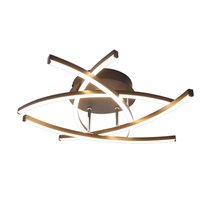 NETTLIFE Lampa sufitowa LED do sypialni Czarna ściemnialna 32 W Nowoczesna metalowa z pilotem