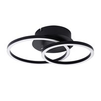 NETTLIFE Lampa sufitowa LED Lampa sufitowa 24W Nowoczesny design Okrągły Ciepły biały 3000K Czarny 2 pierścienie