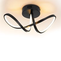 NETTLIFE lampa sufitowa LED nowoczesna czarna salon 12W wewnętrzna 3000K ciepła biała dioda LED na stałe zintegrowana