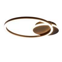 NETTLIFE Lampa sufitowa LED Salon 24W Czarna Nowoczesna 2 Pierścienie 3000K Ciepła Biel