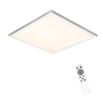 NETTLIFE Lampa sufitowa LED, ściemnialna, 24 W, biała, z pilotem, podświetlenie, kwadratowa, 45 cm, do salonu, sypialni, kuchni, pokoju dziecięcego