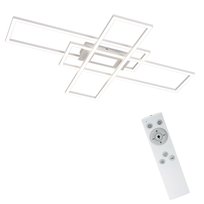 NETTLIFE Lampa sufitowa LED ściemnialna 50 W biała z pilotem Nowoczesny design geometryczny salon sypialnia kuchnia korytarz