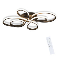 NETTLIFE Lampa sufitowa LED z możliwością przyciemniania, duża, 100 cm, salon, 90 W, nowoczesna, czarna, z pilotem