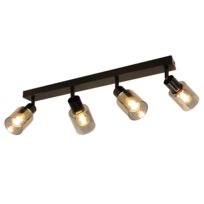 NETTLIFE Lampa sufitowa Spot 4 płomienie Czarny Industrial E14 Lampa sufitowa do salonu