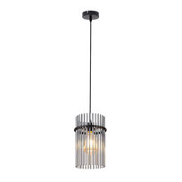 NETTLIFE lampa wisząca Black, szklana lampa wisząca z gniazdem E27, 1-płomienna, Ø 16 cm, do stołu jadalnego lub kuchni (bez żarówki).