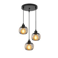 NETTLIFE Lampa wisząca Czarny Metal Średnica 30 cm E27 Vintage Retro Industrial Lampa wisząca do kuchni Jadalnia Salon Gabinet Biuro Restauracja