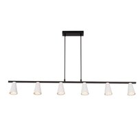 NETTLIFE Lampa wisząca do jadalni 6 żarówek - nowoczesna, biała, czarna, GU10, metalowa, wisząca lampa stołowa do jadalni